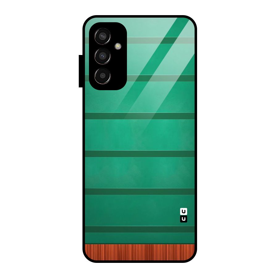 Green Wood Stripes Glass Back Case for Galaxy F13