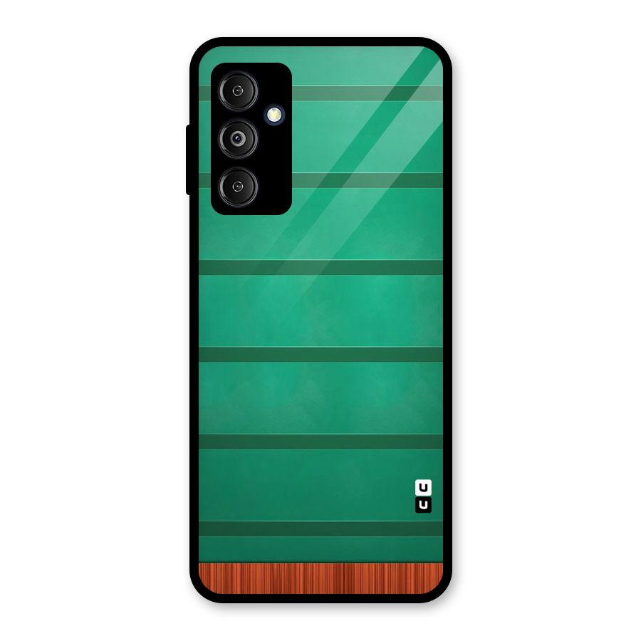 Green Wood Stripes Glass Back Case for Galaxy M14 5G