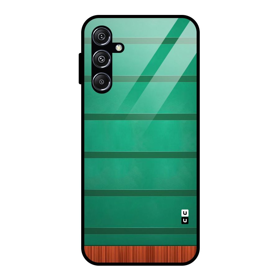 Green Wood Stripes Glass Back Case for Galaxy M34 5G