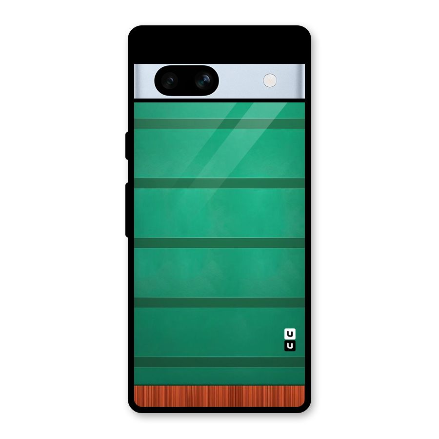 Green Wood Stripes Glass Back Case for Google Pixel 7a