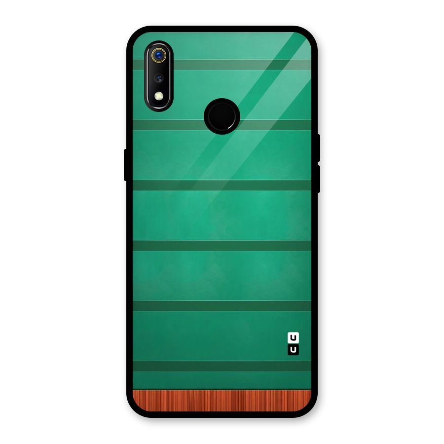Green Wood Stripes Glass Back Case for Realme 3