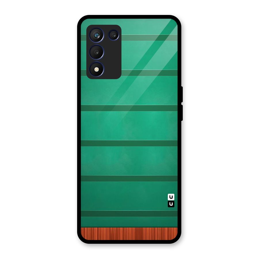 Green Wood Stripes Glass Back Case for Realme 9 5G Speed