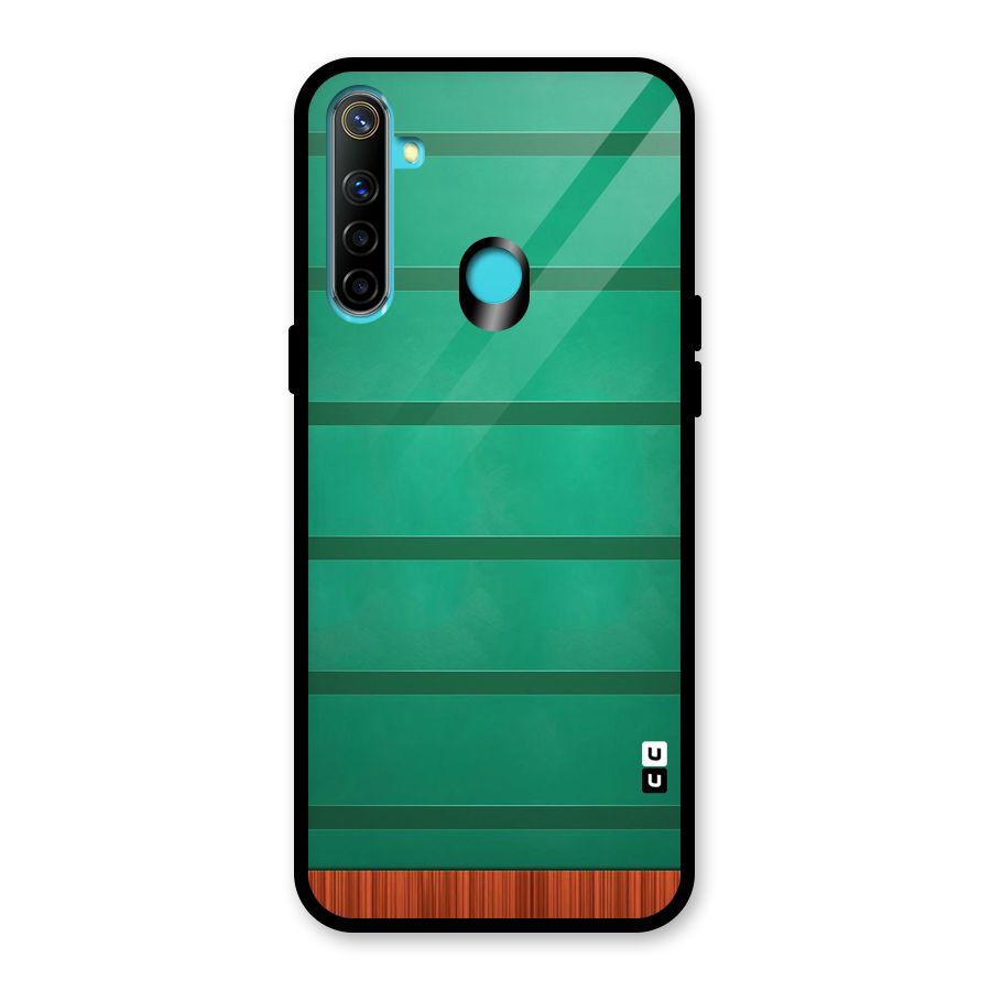 Green Wood Stripes Glass Back Case for Realme Narzo 10