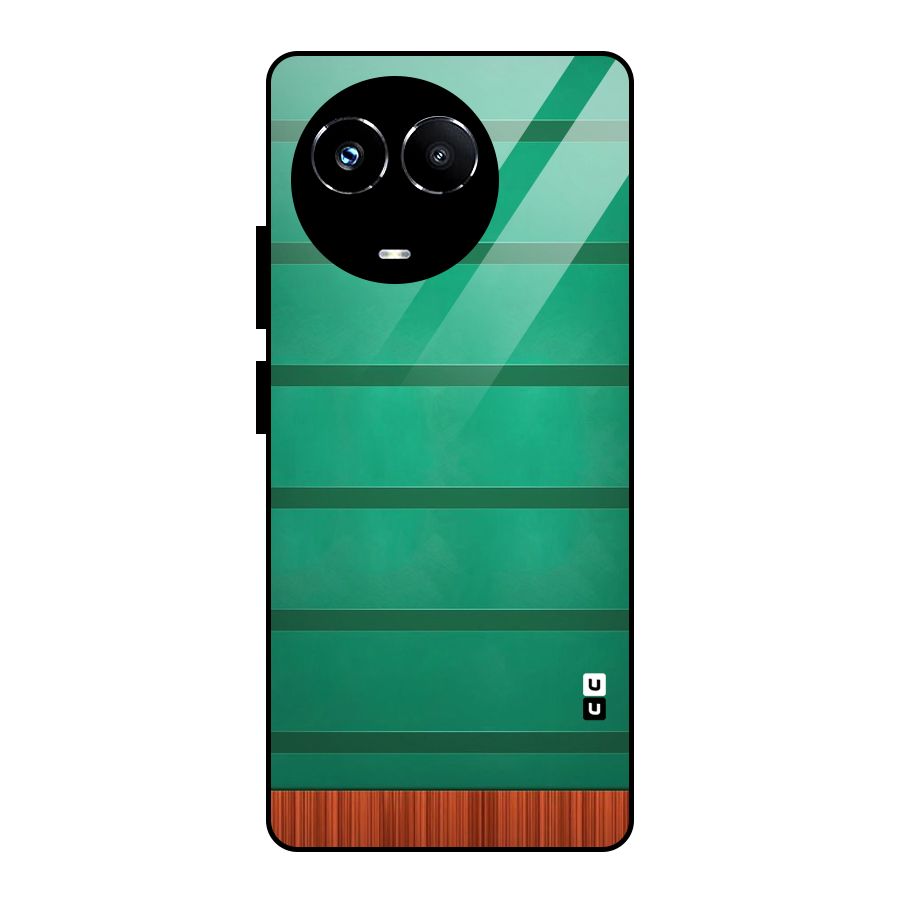 Green Wood Stripes Glass Back Case for Realme Narzo 60X