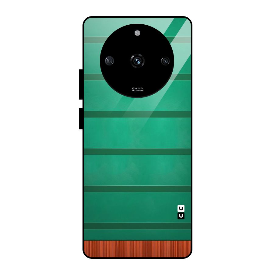 Green Wood Stripes Glass Back Case for Realme Narzo 60 5G