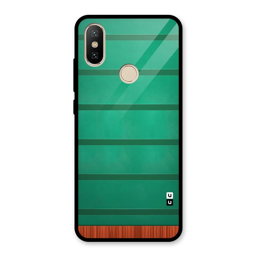 Green Wood Stripes Glass Back Case for Redmi A2