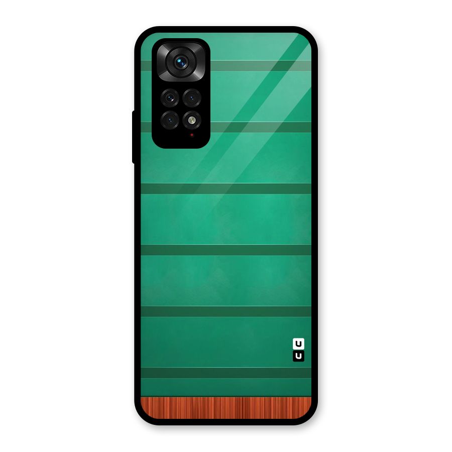 Green Wood Stripes Glass Back Case for Redmi Note 11S