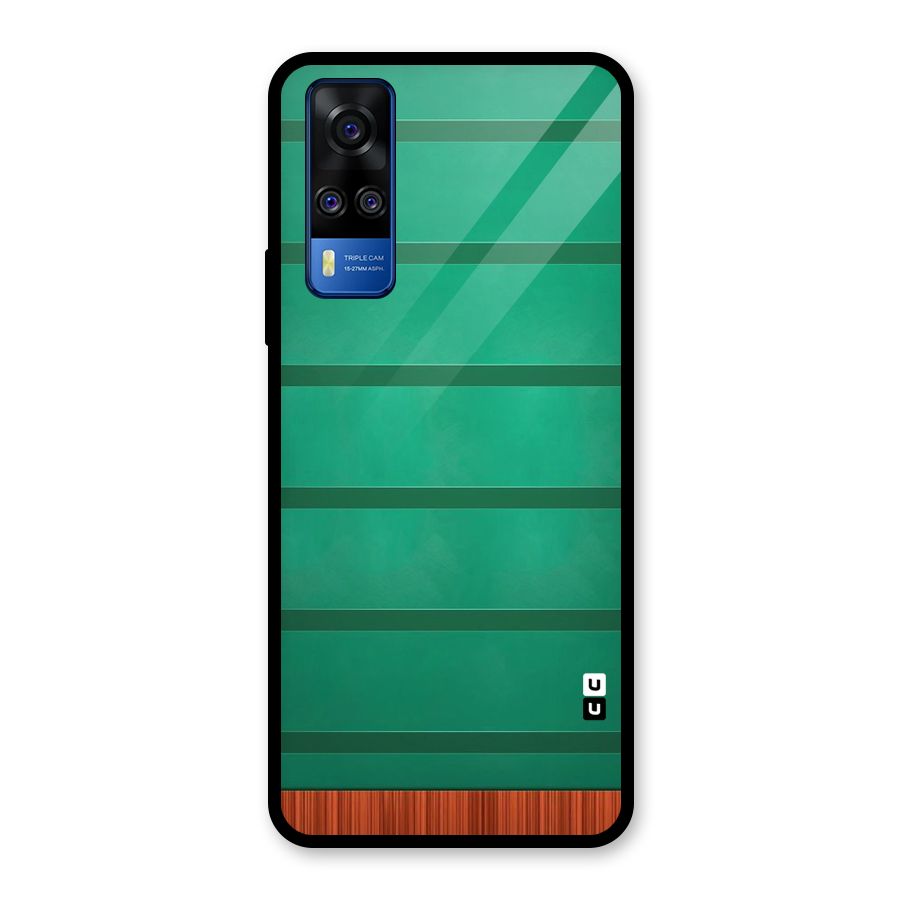 Green Wood Stripes Glass Back Case for Vivo Y31
