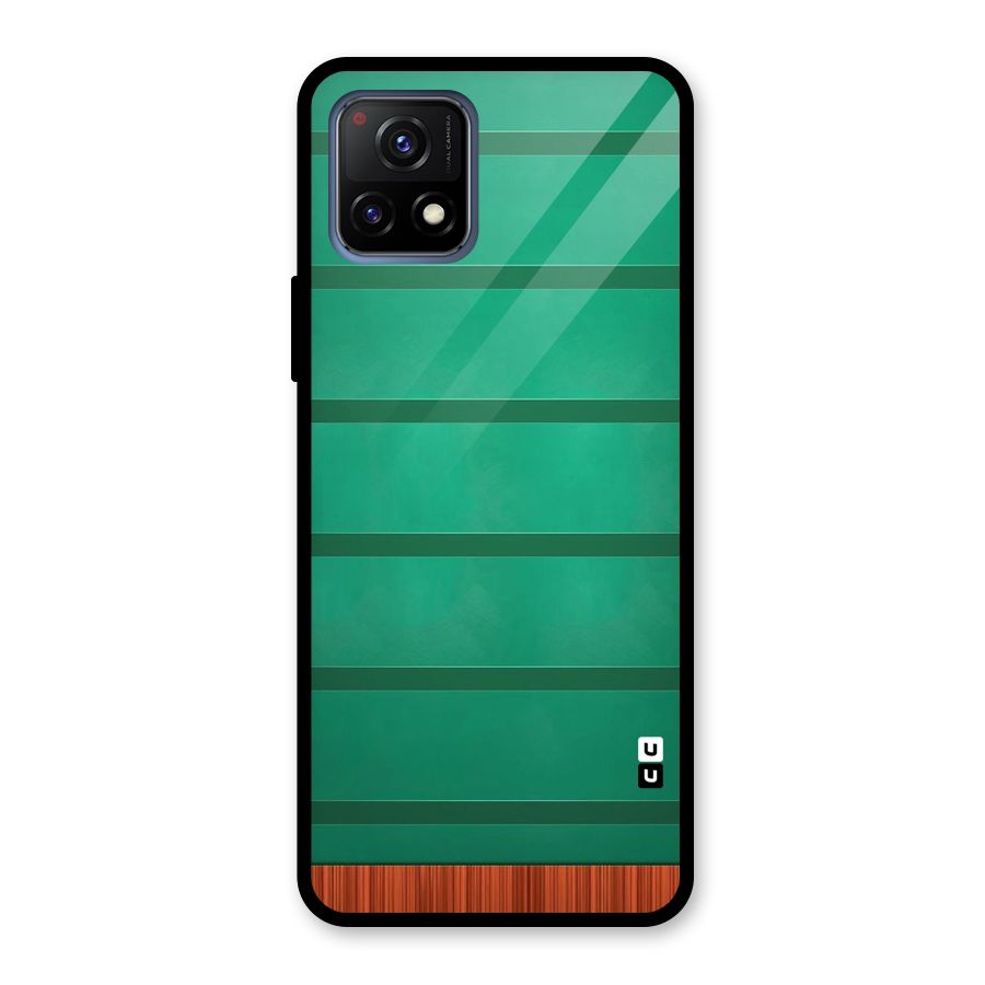 Green Wood Stripes Glass Back Case for Vivo Y72 5G