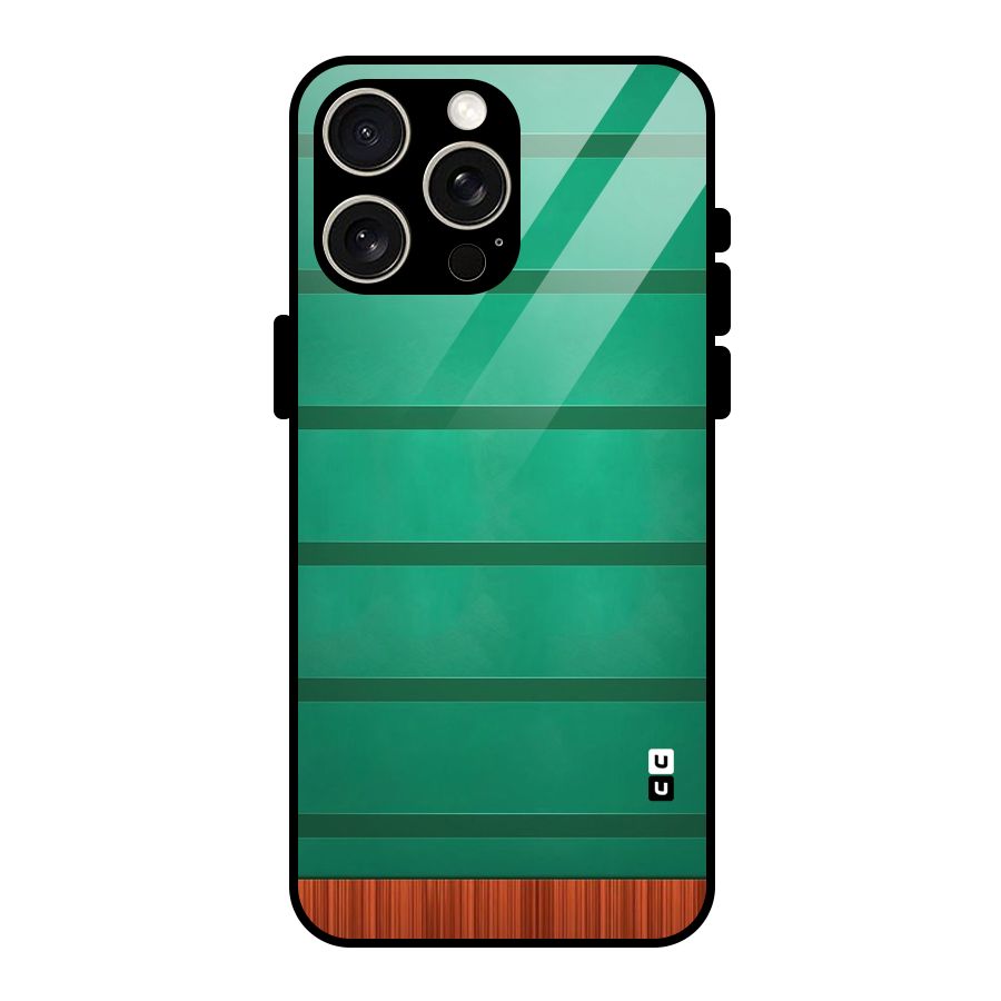 Green Wood Stripes Glass Back Case for iPhone 15 Pro Max