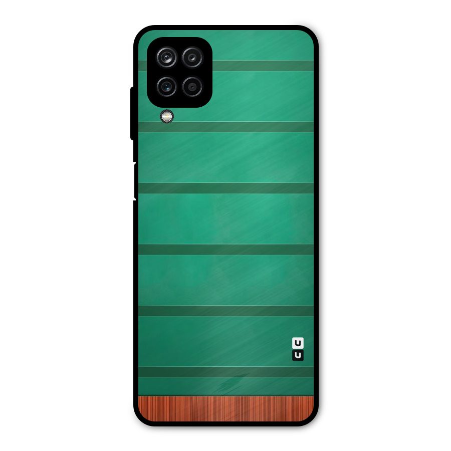 Green Wood Stripes Metal Back Case for Galaxy A12