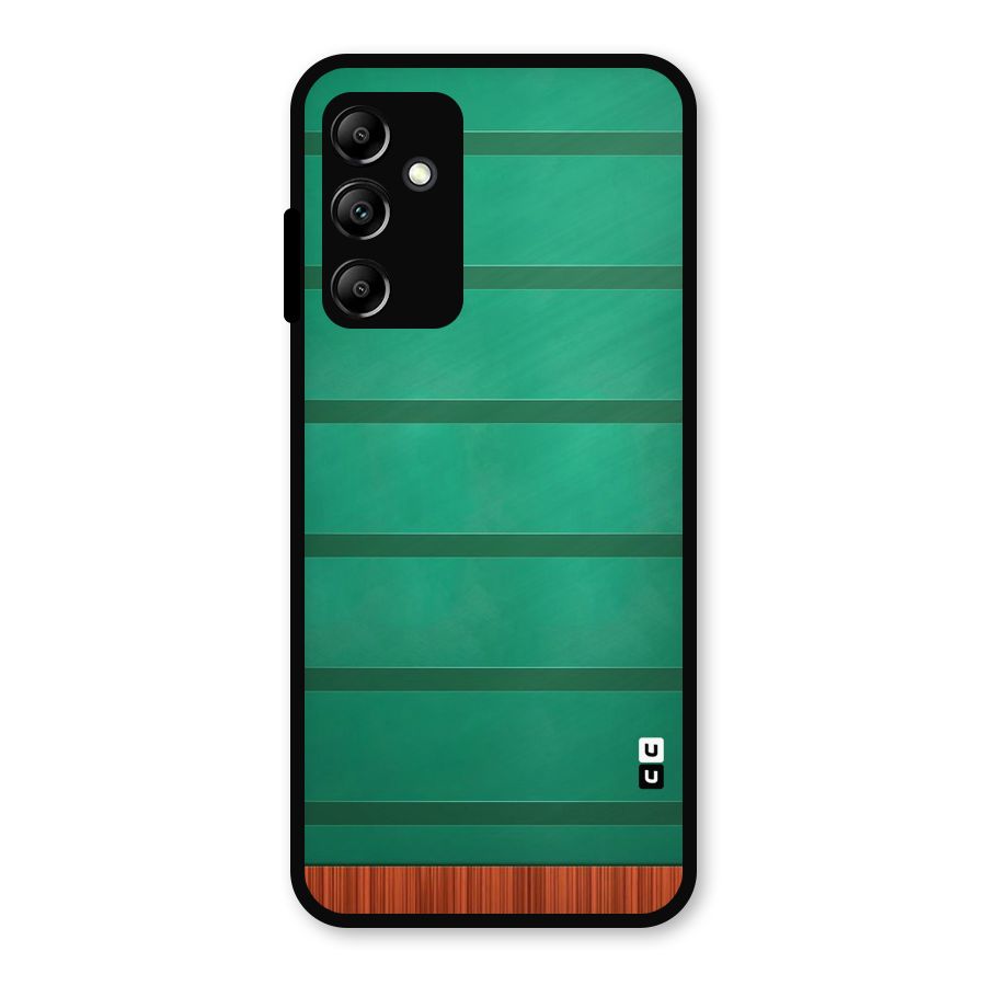 Green Wood Stripes Metal Back Case for Galaxy A14 5G
