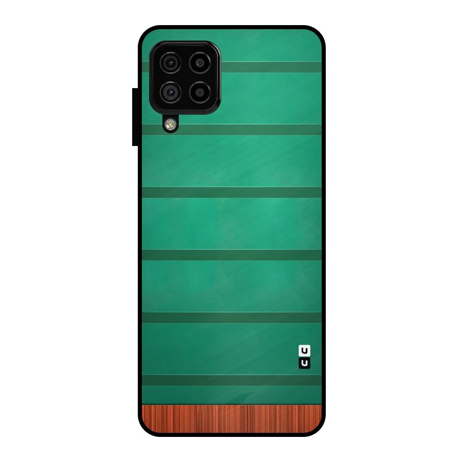 Green Wood Stripes Metal Back Case for Galaxy A22 4G