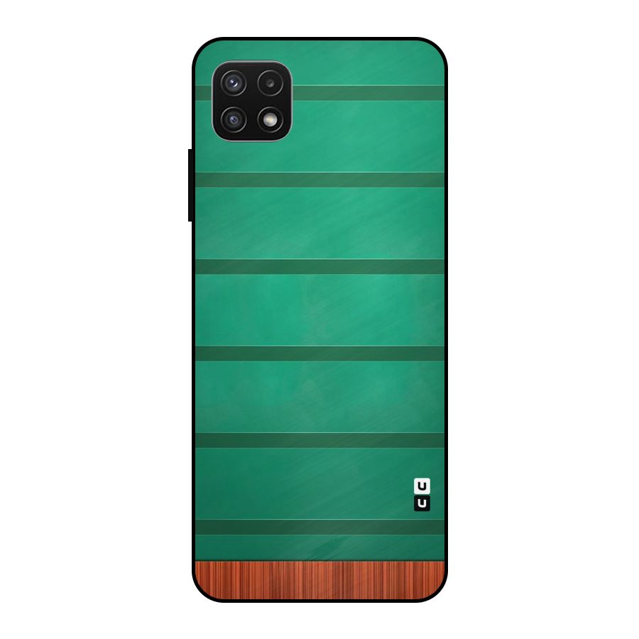 Green Wood Stripes Metal Back Case for Galaxy A22 5G