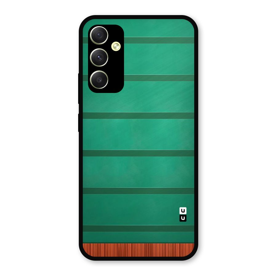 Green Wood Stripes Metal Back Case for Galaxy A34