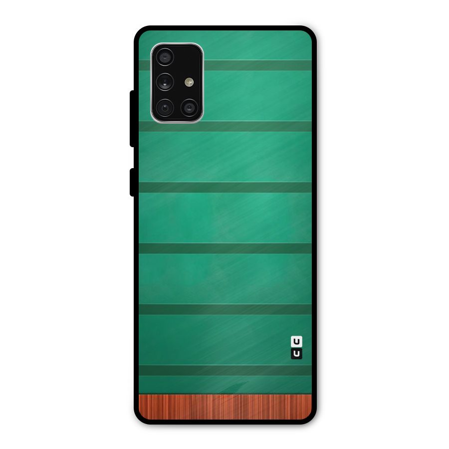 Green Wood Stripes Metal Back Case for Galaxy A71