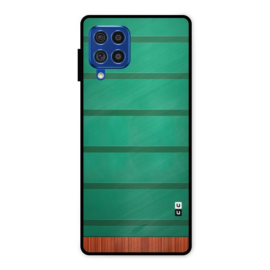 Green Wood Stripes Metal Back Case for Galaxy F62