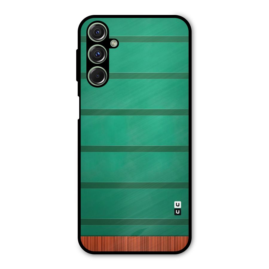 Green Wood Stripes Metal Back Case for Galaxy M34
