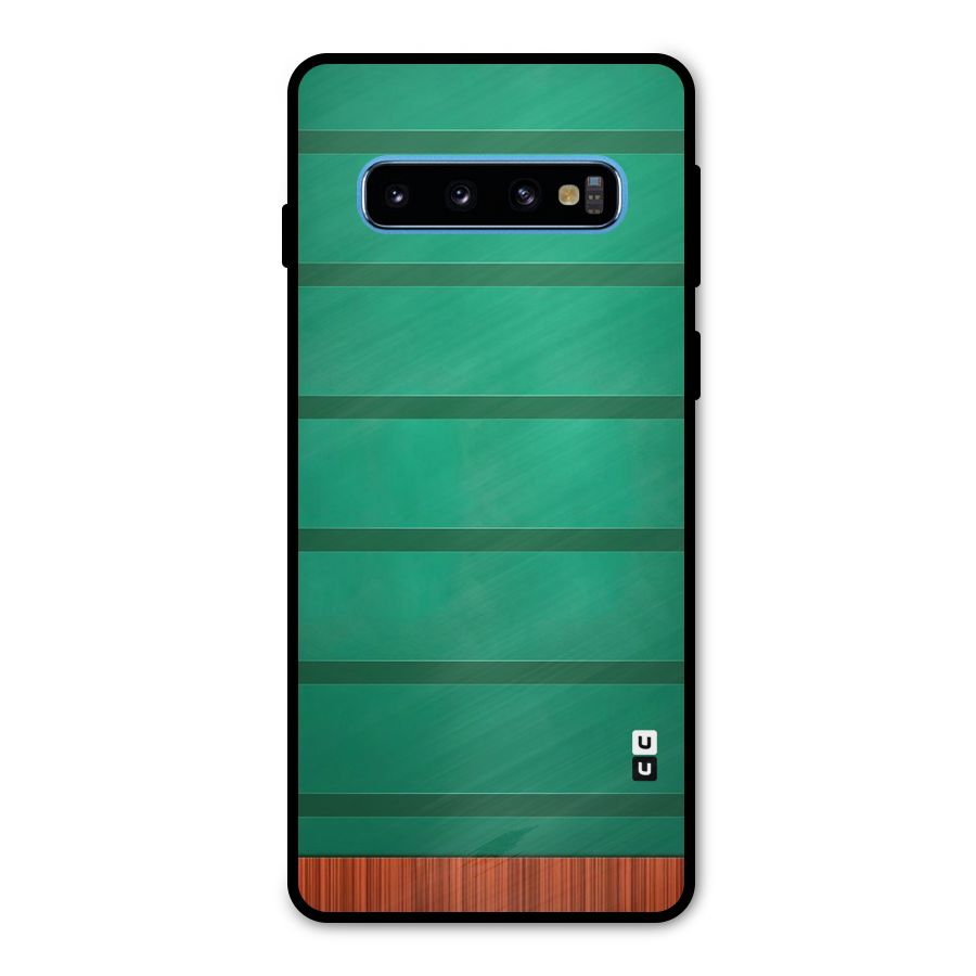 Green Wood Stripes Metal Back Case for Galaxy S10