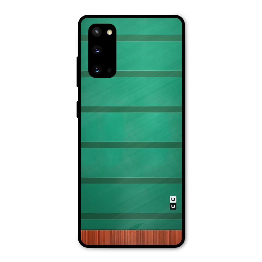 Green Wood Stripes Metal Back Case for Galaxy S20