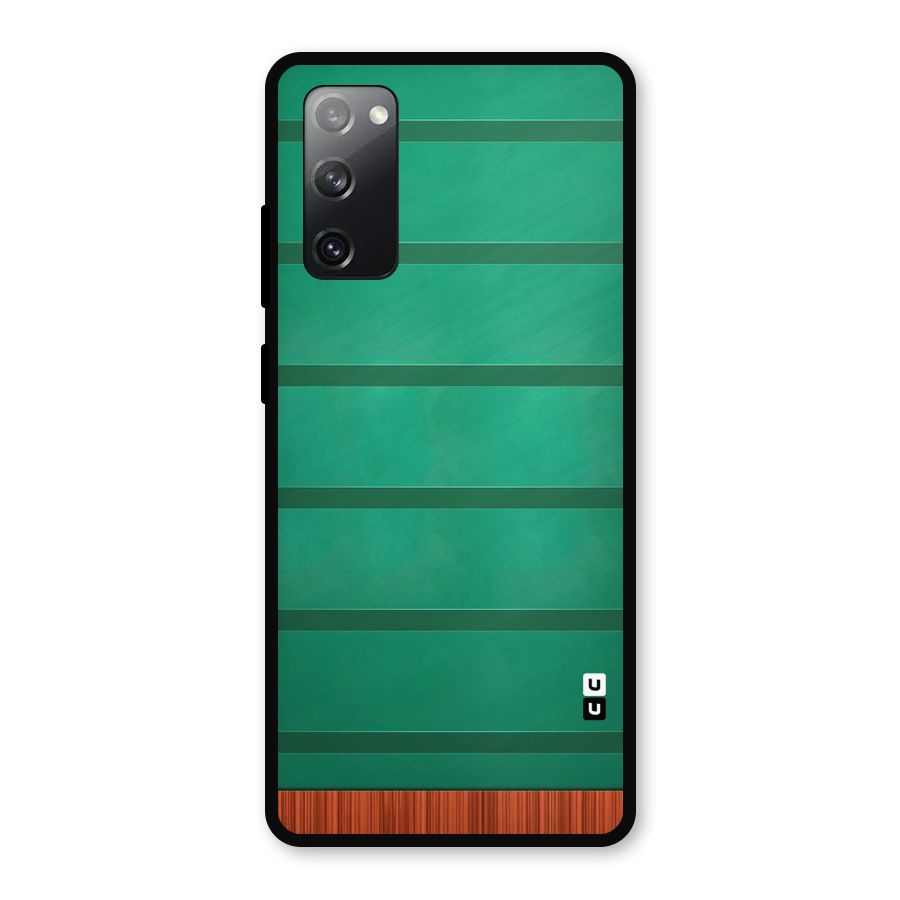 Green Wood Stripes Metal Back Case for Galaxy S20 FE 5G