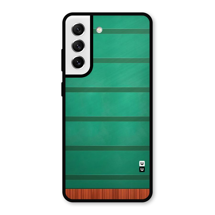 Green Wood Stripes Metal Back Case for Galaxy S21 FE 5G