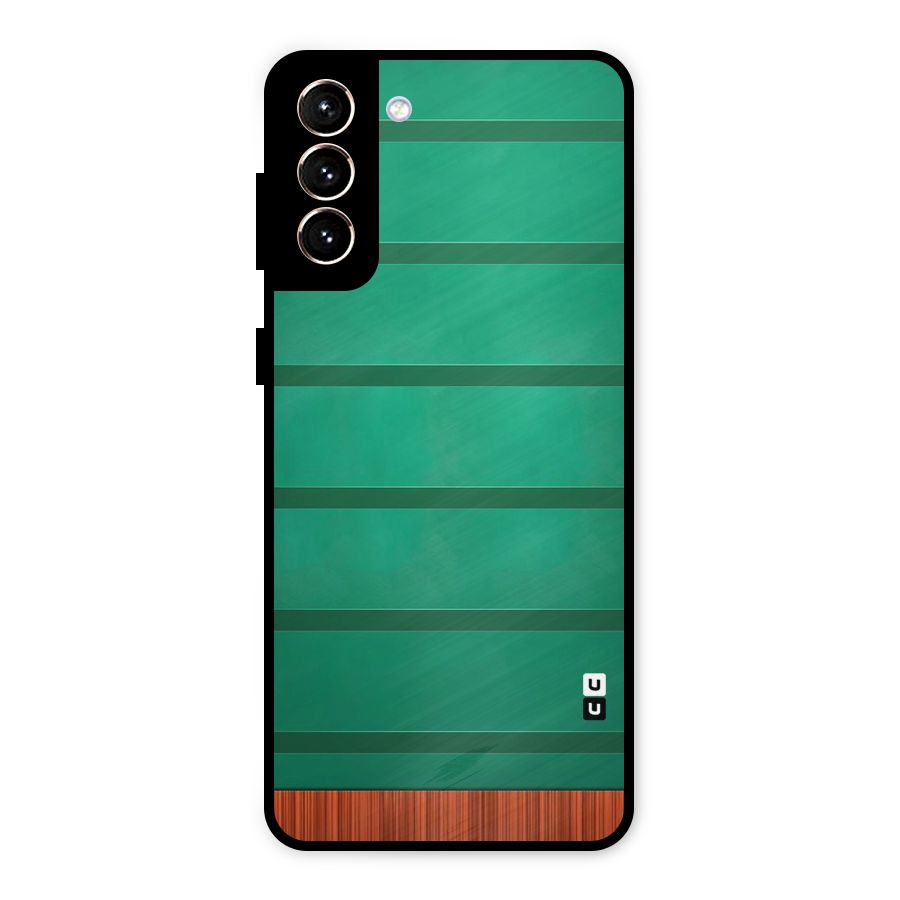 Green Wood Stripes Metal Back Case for Galaxy S21 Plus