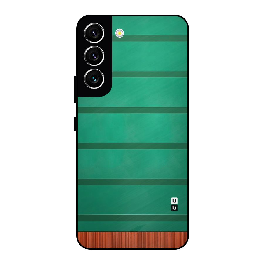 Green Wood Stripes Metal Back Case for Galaxy S22 5G