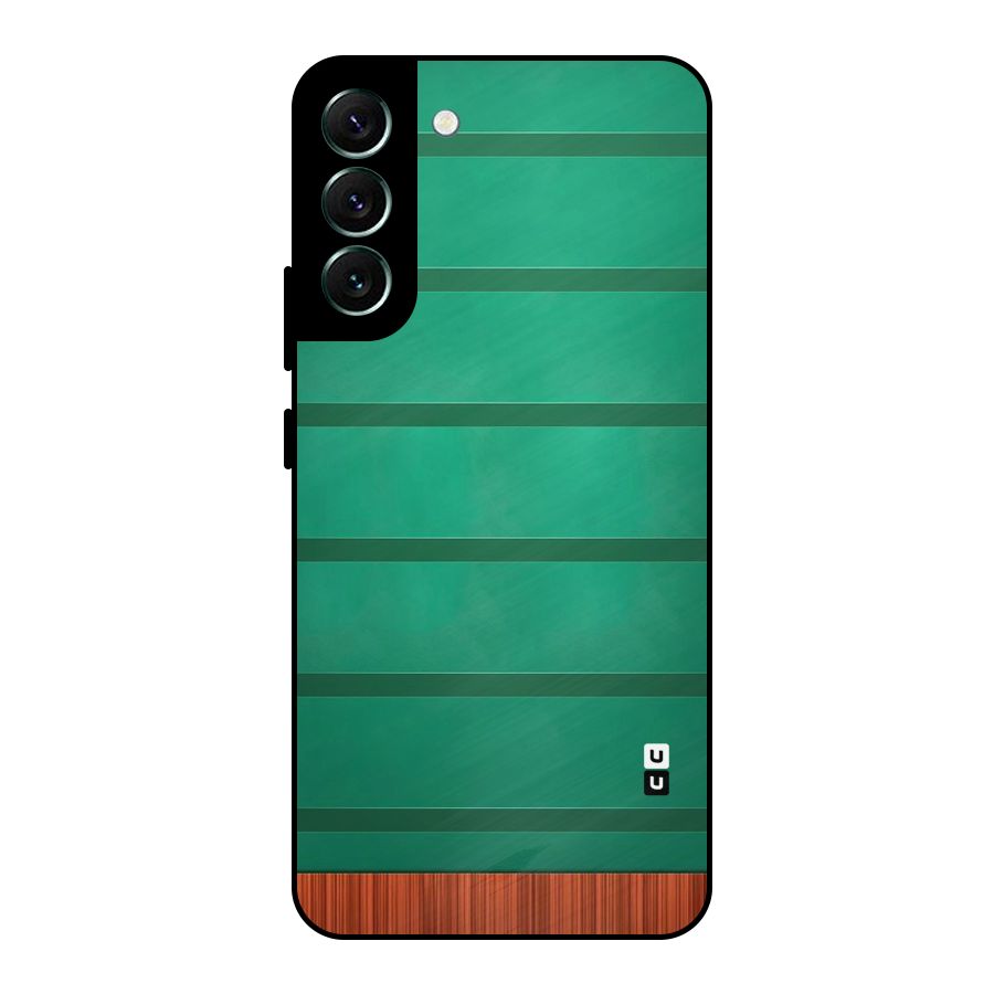 Green Wood Stripes Metal Back Case for Galaxy S22 Plus 5G