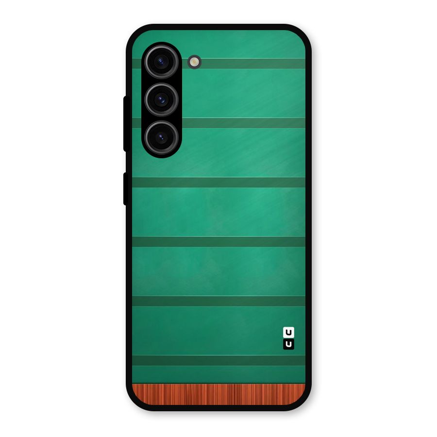 Green Wood Stripes Metal Back Case for Galaxy S23