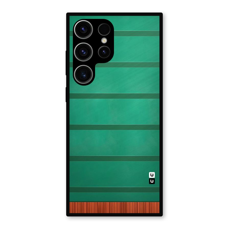 Green Wood Stripes Metal Back Case for Galaxy S23 Ultra