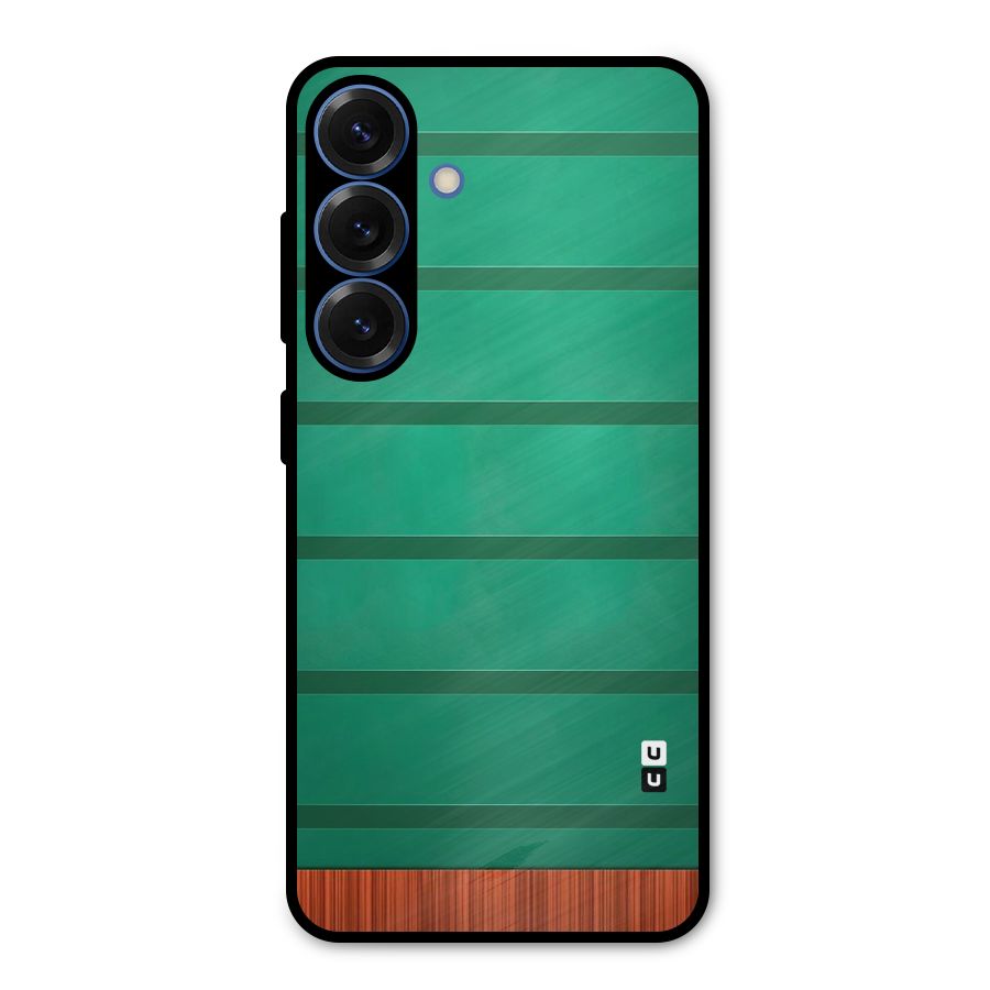 Green Wood Stripes Metal Back Case for Galaxy S25