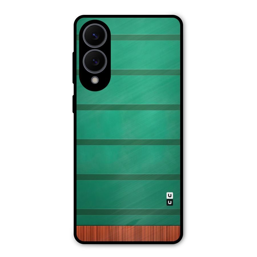 Green Wood Stripes Metal Back Case for Galaxy S25 Edge