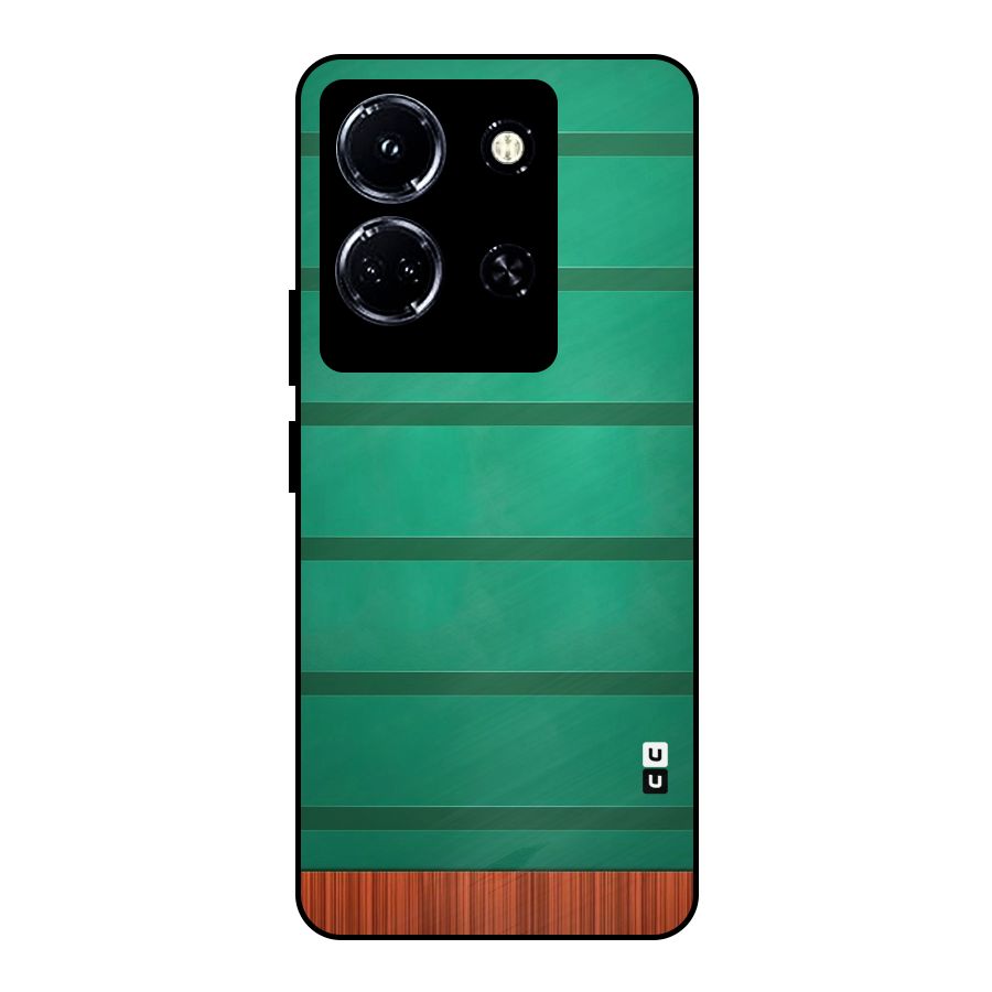 Green Wood Stripes Metal Back Case for Infinix Note 30 5G