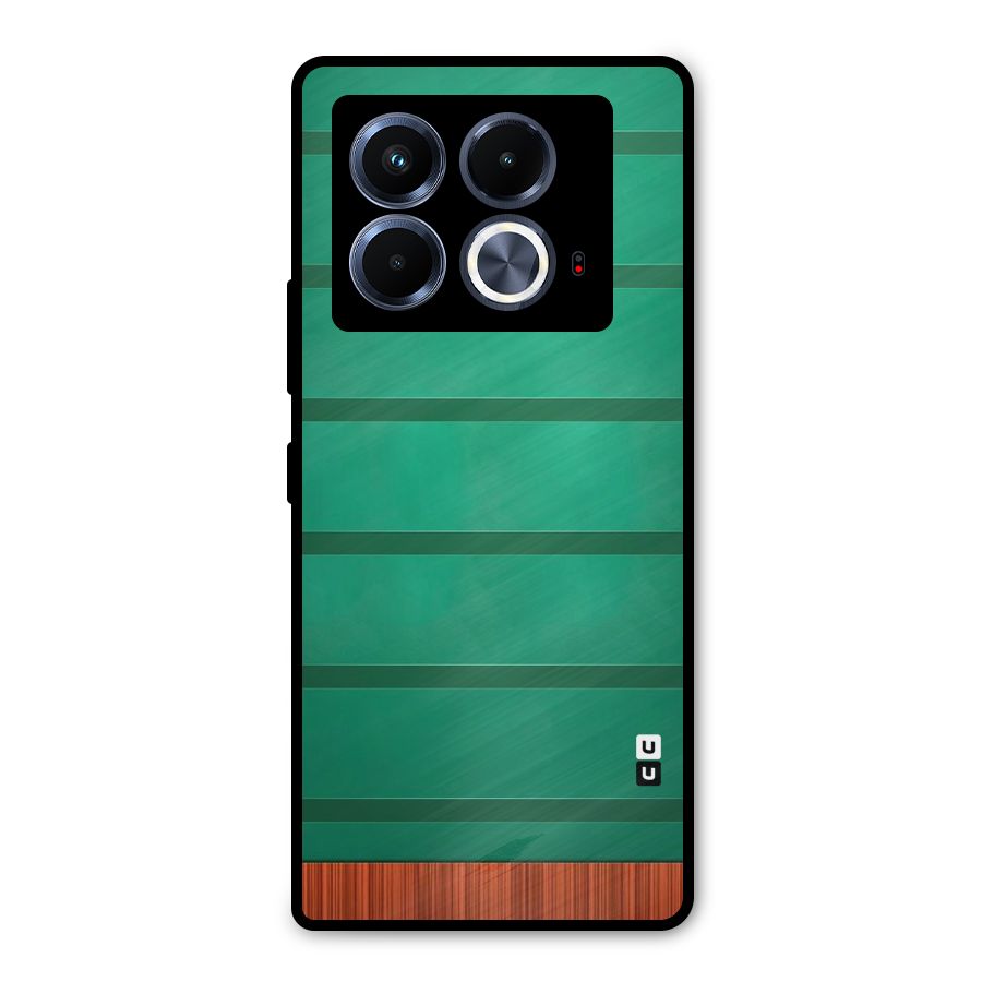 Green Wood Stripes Metal Back Case for Infinix Note 40 5G