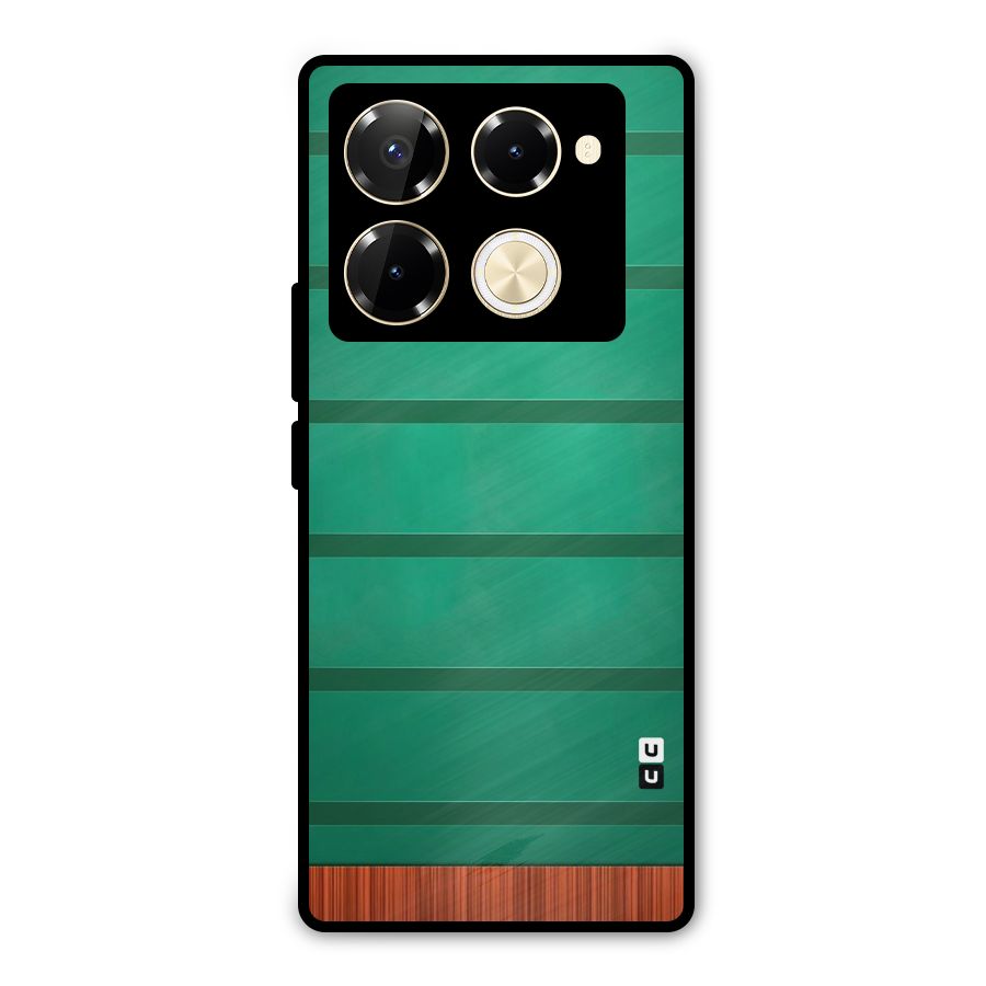 Green Wood Stripes Metal Back Case for Infinix Note 40 Pro Plus