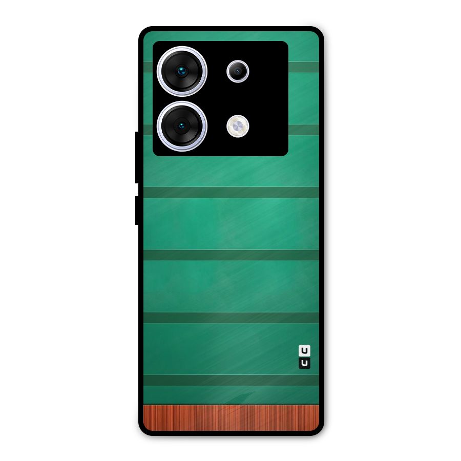 Green Wood Stripes Metal Back Case for Infinix Zero 30 5G