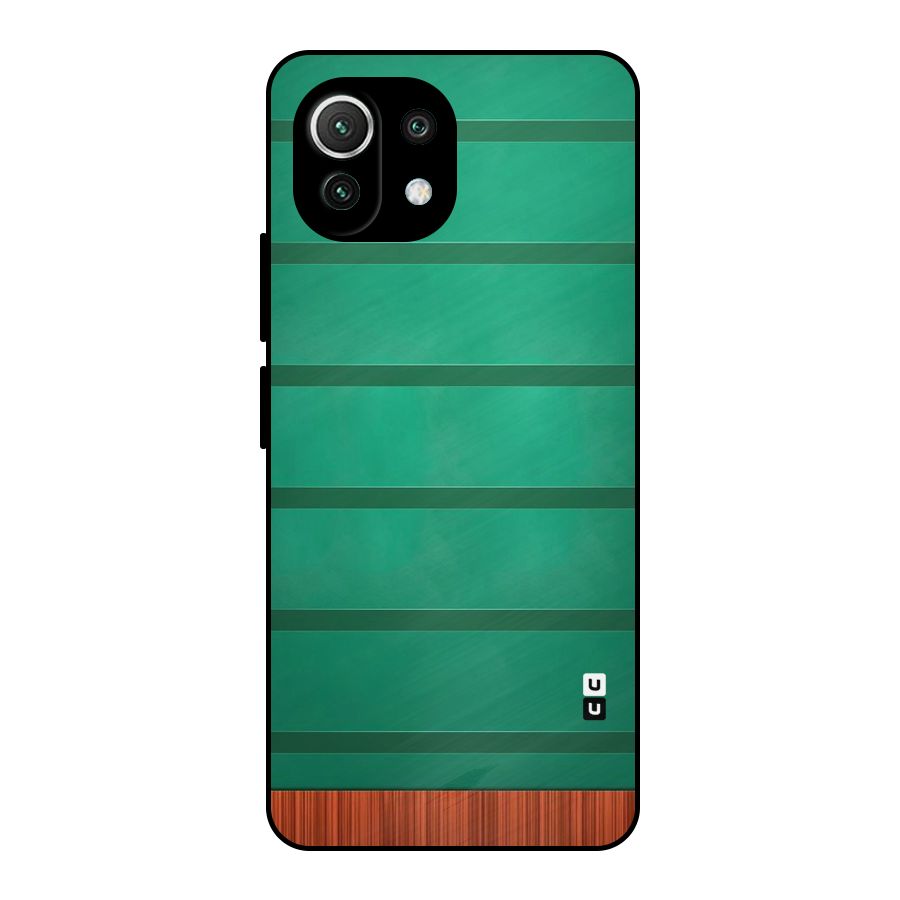 Green Wood Stripes Metal Back Case for Mi 11 Lite