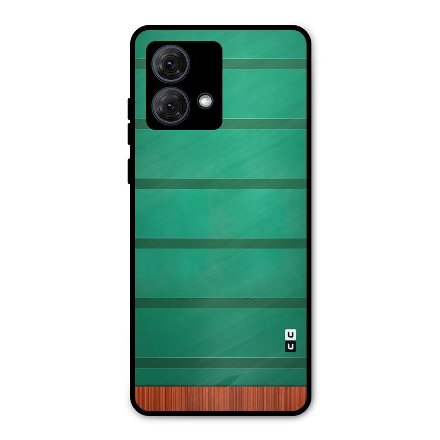 Green Wood Stripes Metal Back Case for Moto G84