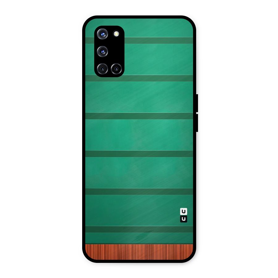 Green Wood Stripes Metal Back Case for Oppo A52