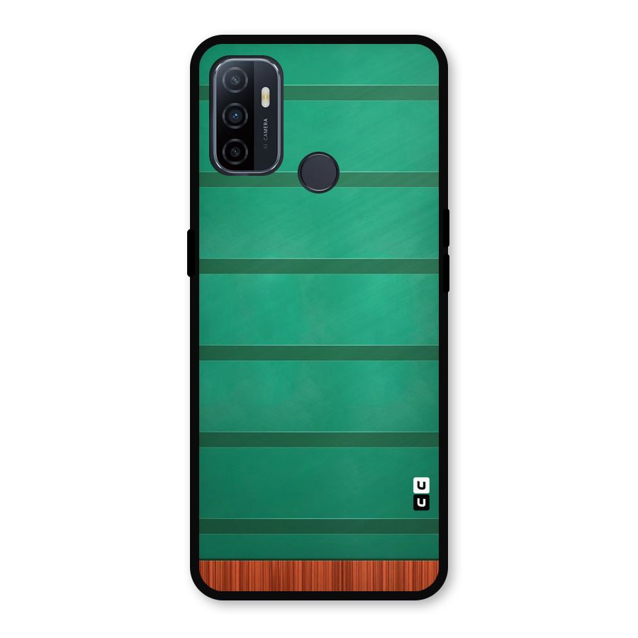 Green Wood Stripes Metal Back Case for Oppo A53