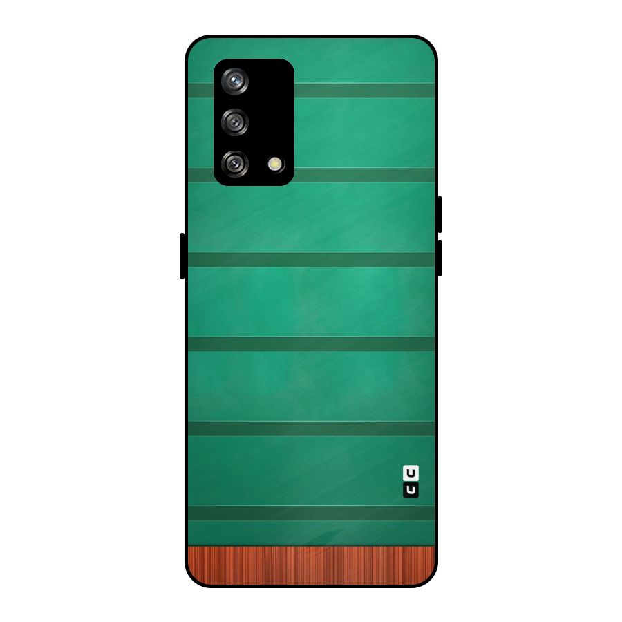 Green Wood Stripes Metal Back Case for Oppo F19