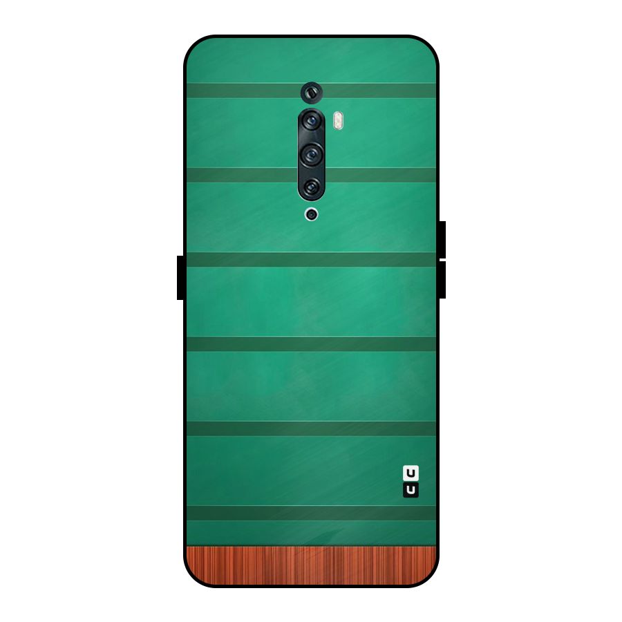 Green Wood Stripes Metal Back Case for Oppo Reno2 Z