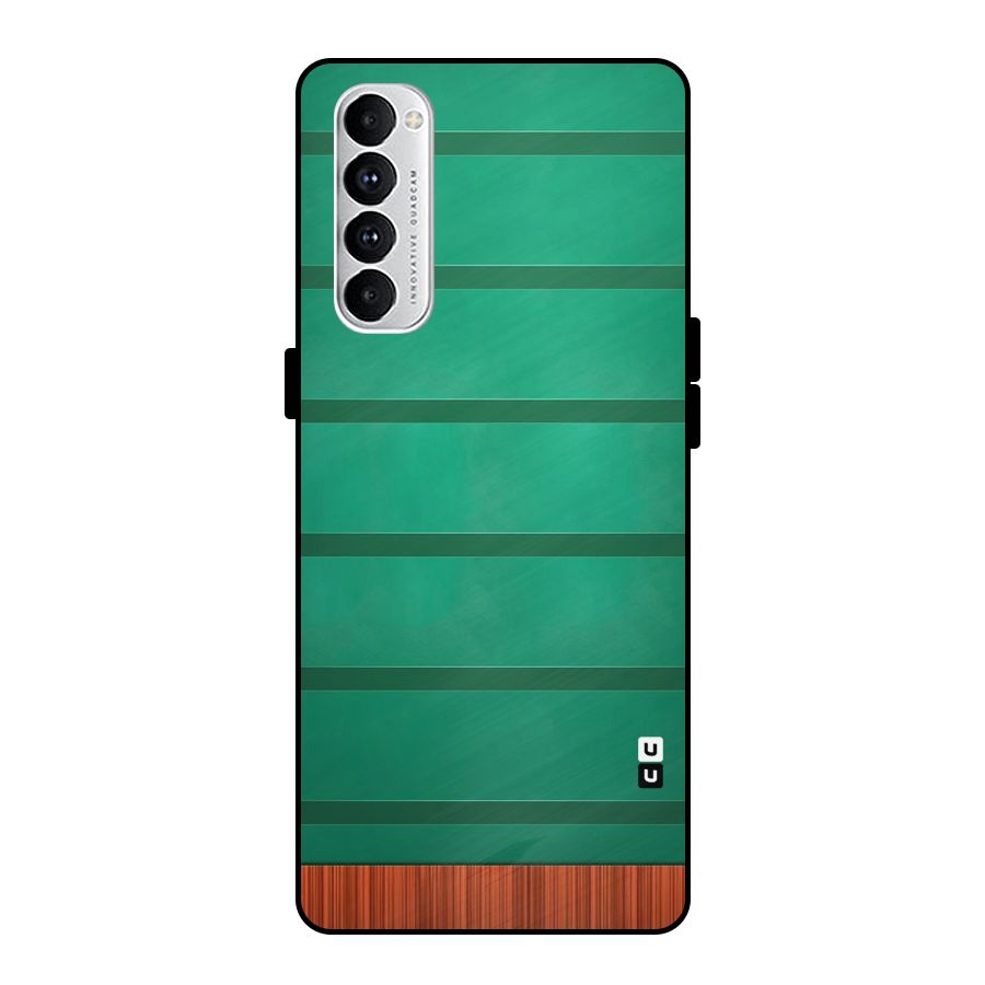Green Wood Stripes Metal Back Case for Oppo Reno4 Pro