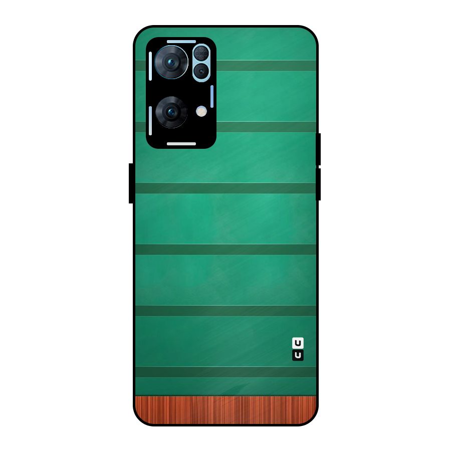 Green Wood Stripes Metal Back Case for Oppo Reno7 Pro 5G