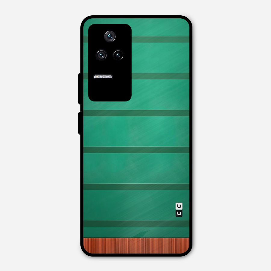 Green Wood Stripes Metal Back Case for Poco F4 5G