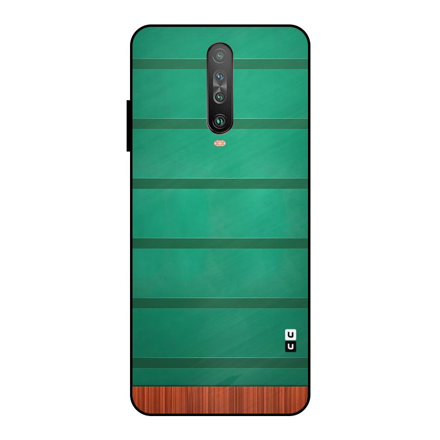 Green Wood Stripes Metal Back Case for Poco X2
