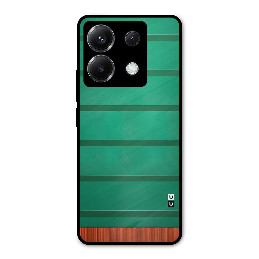 Green Wood Stripes Metal Back Case for Poco X6