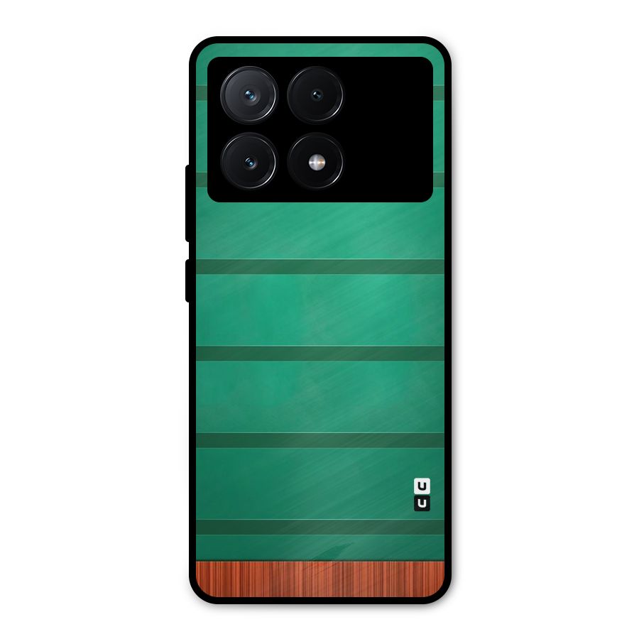 Green Wood Stripes Metal Back Case for Poco X6 Pro