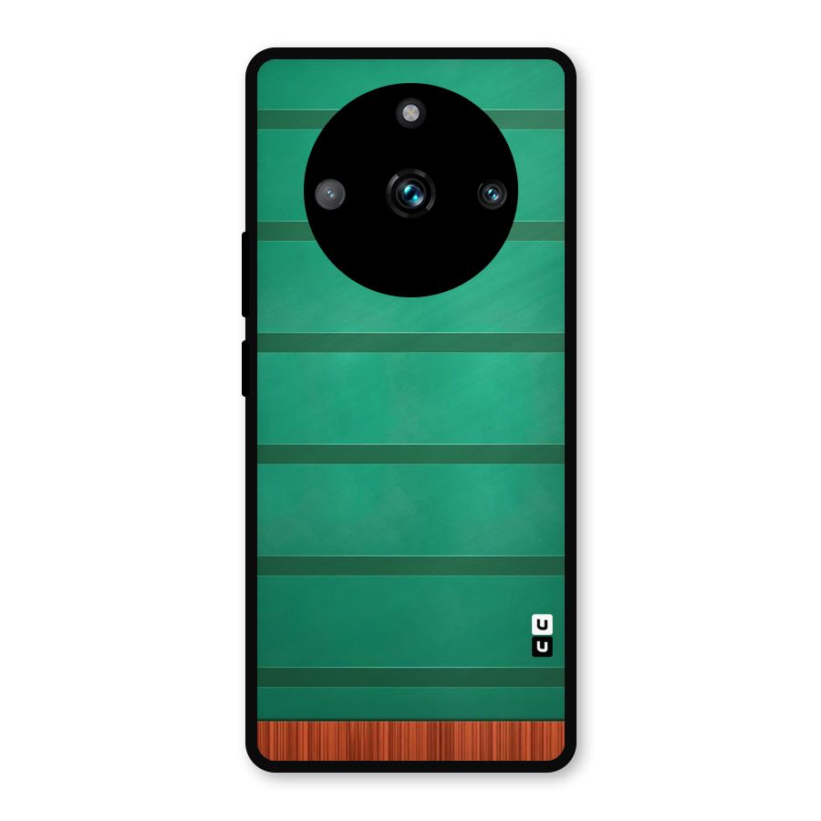 Green Wood Stripes Metal Back Case for Realme 11 Pro Plus